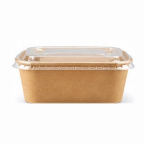 Rectangular Kraft Bowl with Lid (1000 g)