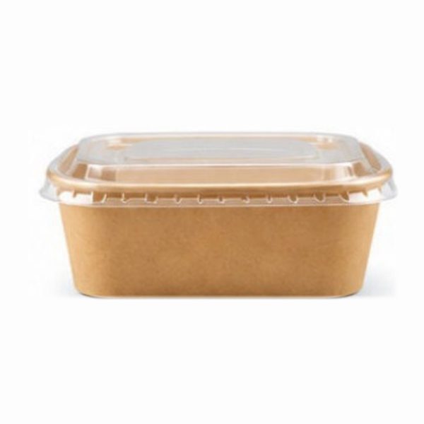 Rectangular Kraft Bowl with Lid (750 g)